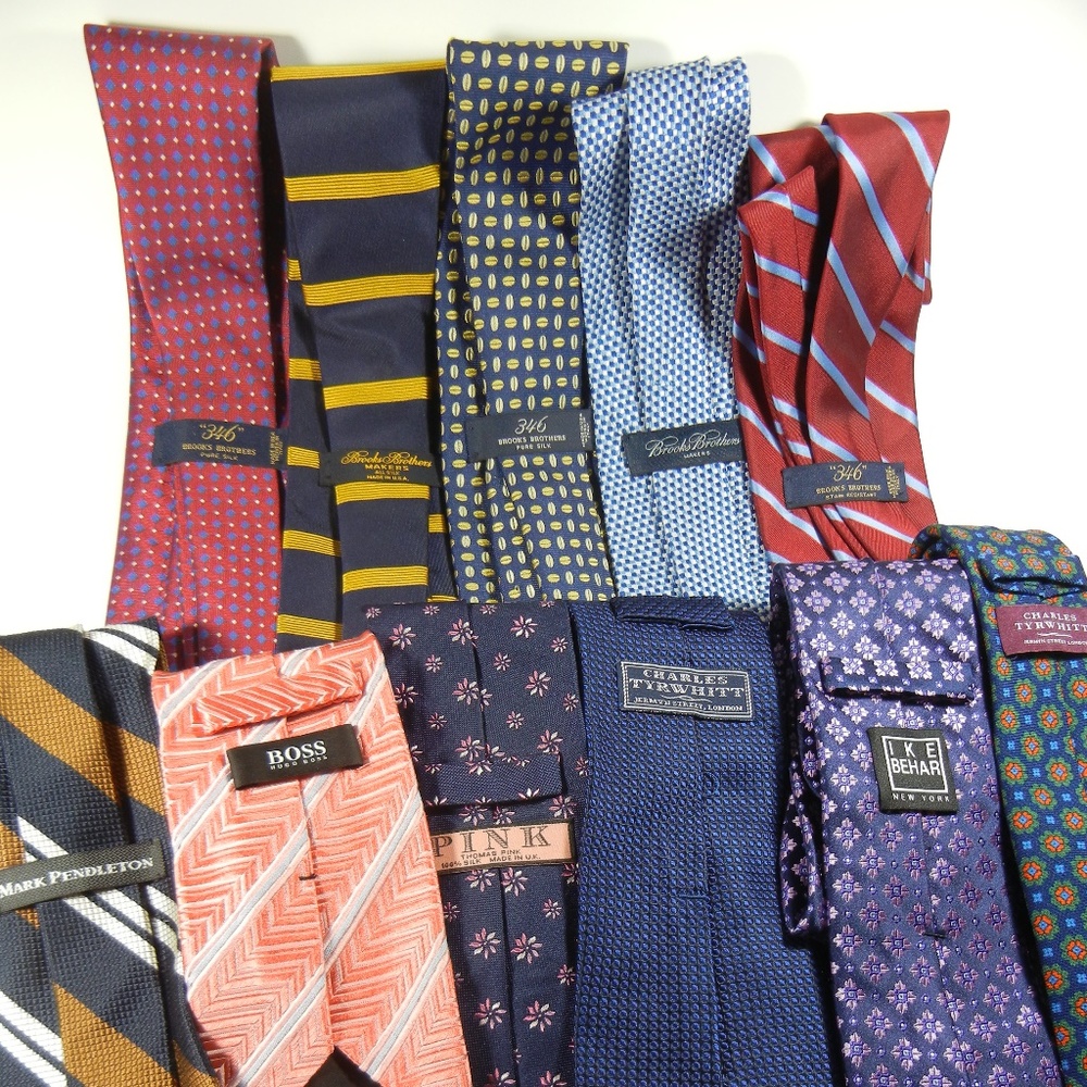 Designer Mens Tie Lot Pink Tyrwitt Brooks Behar